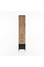 Hyperion Dolap 2 Raflı 3 Çekmeceli Tek Askılı 44x44x221 Antrasit-Çam