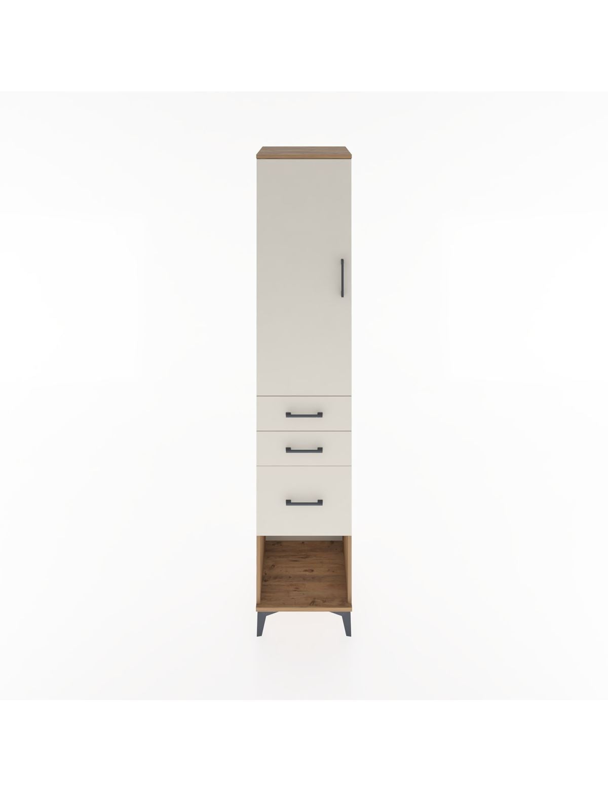 Hyperion Dolap 2 Raflı 3 Çekmeceli Tek Askılı 44x44x221 Çam-Aytaşı