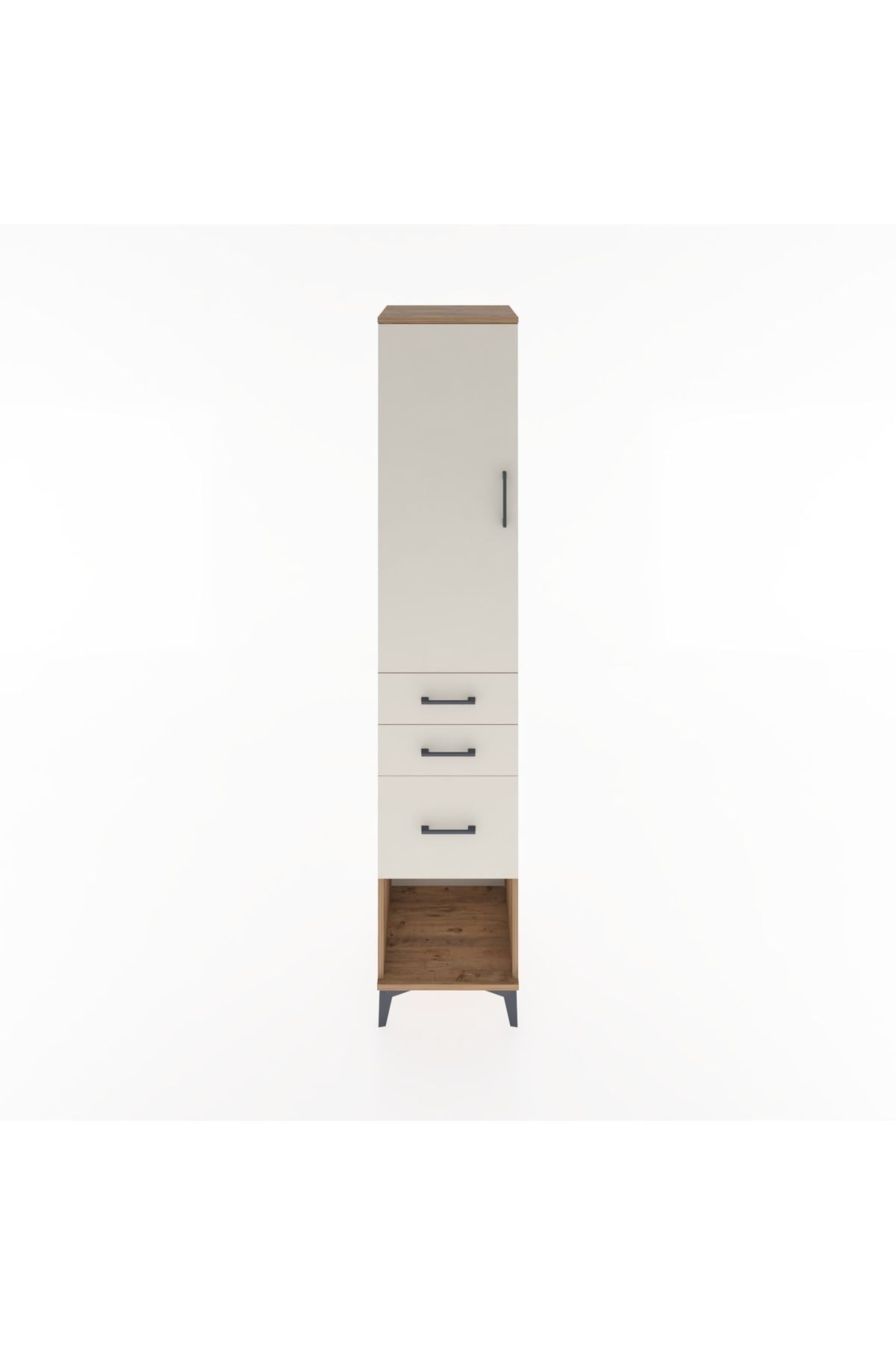 Hyperion Dolap 2 Raflı 3 Çekmeceli Tek Askılı 44x44x221 Çam-Aytaşı