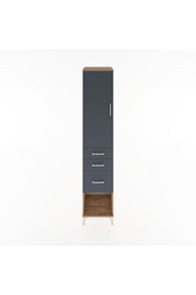 Hyperion Dolap 2 Raflı 3 Çekmeceli Tek Askılı 44x44x221 Çam-Antrasit