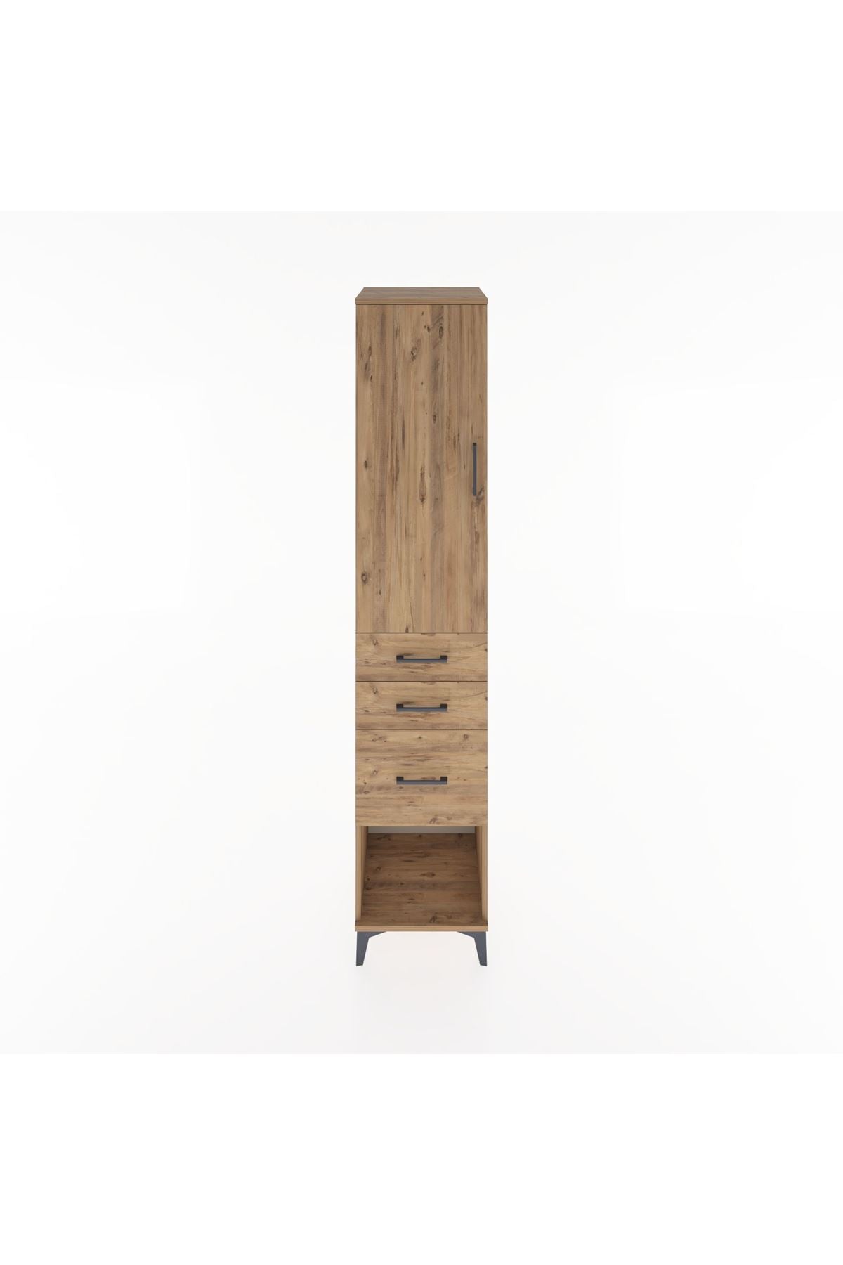 Hyperion Dolap 2 Raflı 3 Çekmeceli Tek Askılı 44x44x221 Çam-Çam