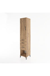 Hyperion Dolap 2 Raflı 3 Çekmeceli Tek Askılı 44x44x221 Çam-Çam