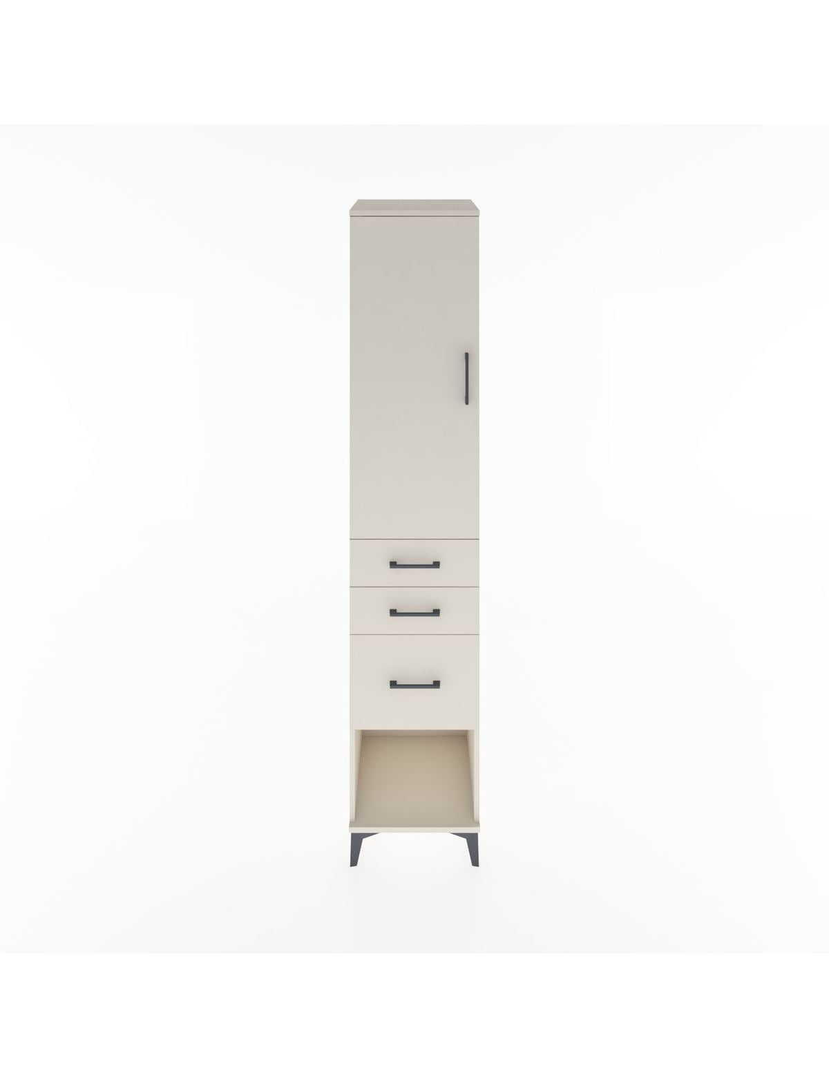 Hyperion Dolap 3 Raflı 3 Çekmeceli Tek Kapaklı 44x44x221 Aytaşı-Aytaşı