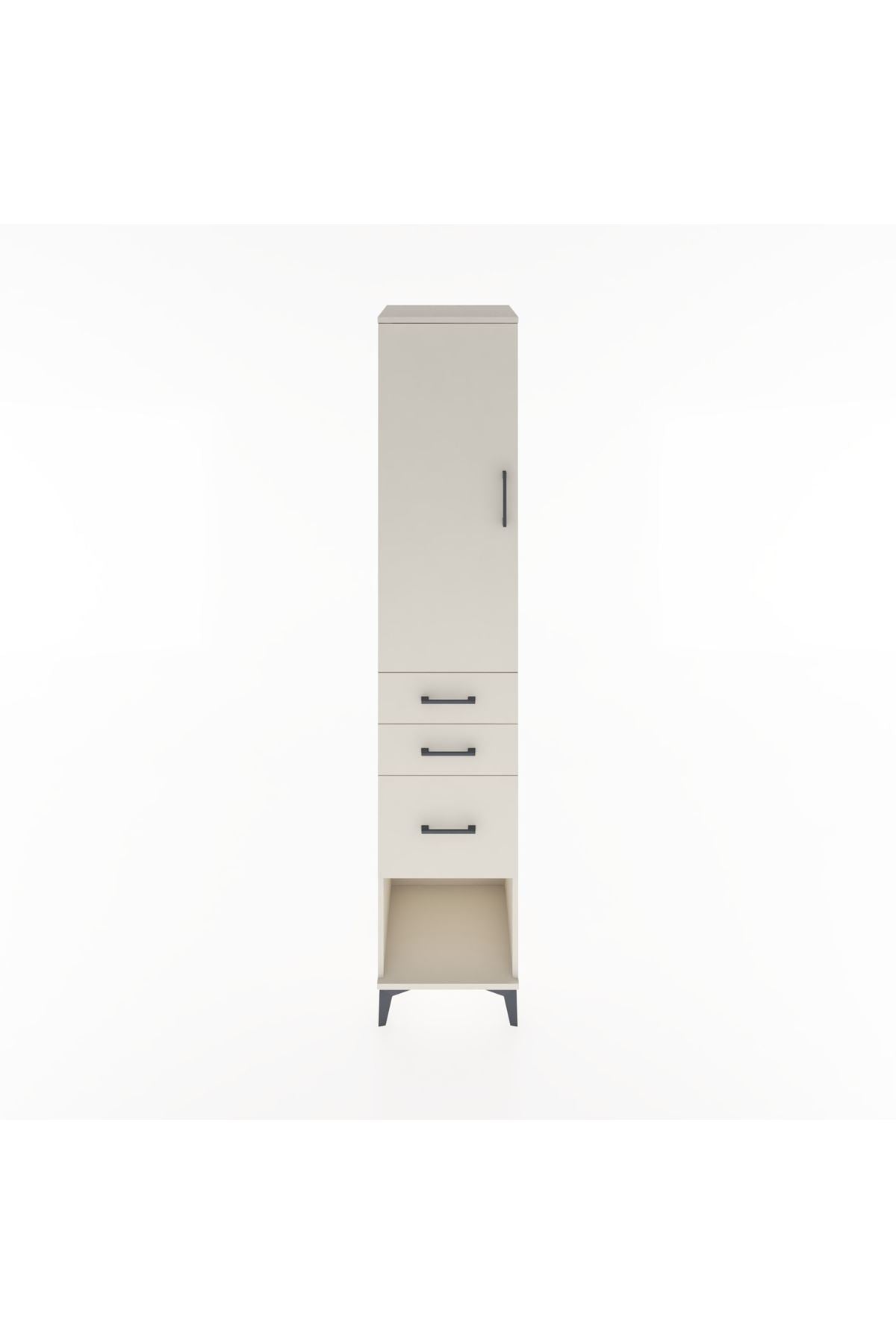 Hyperion Dolap 3 Raflı 3 Çekmeceli Tek Kapaklı 44x44x221 Aytaşı-Aytaşı