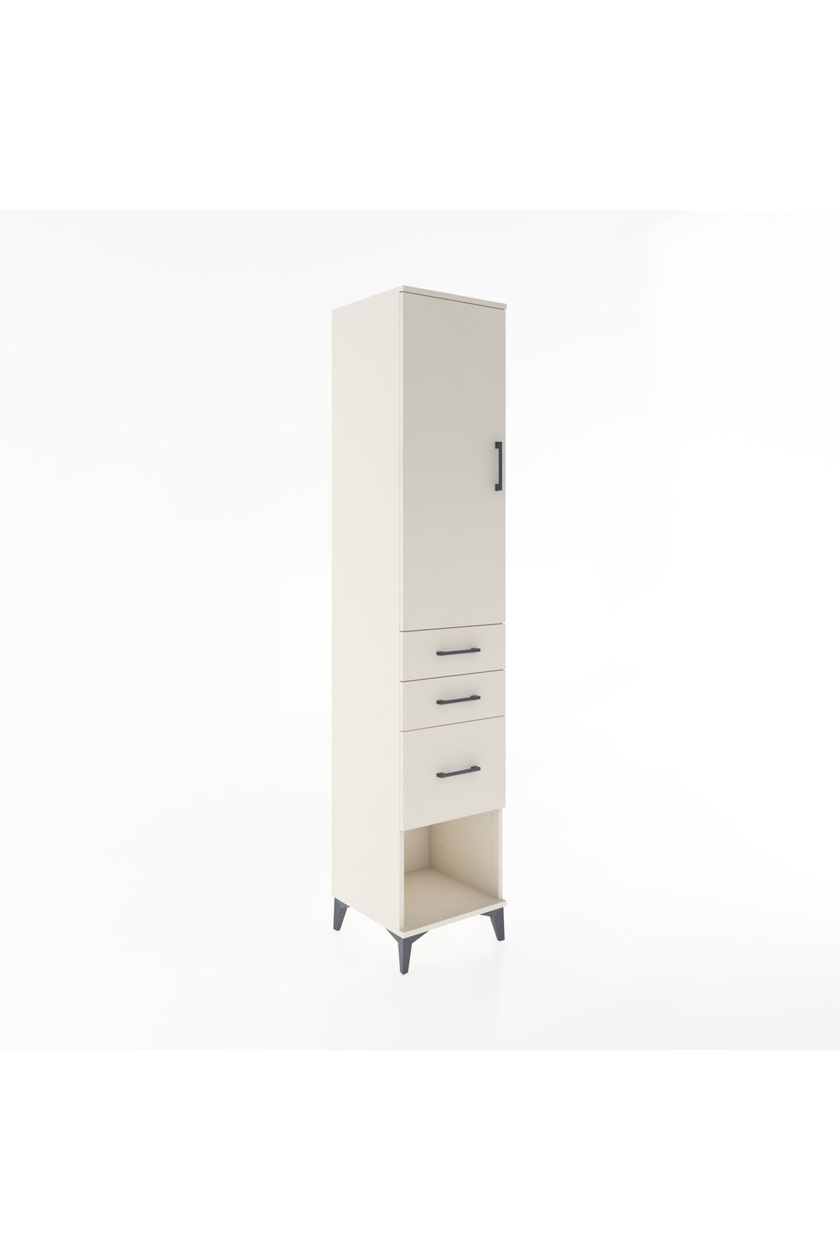 Hyperion Dolap 3 Raflı 3 Çekmeceli Tek Kapaklı 44x44x221 Aytaşı-Aytaşı