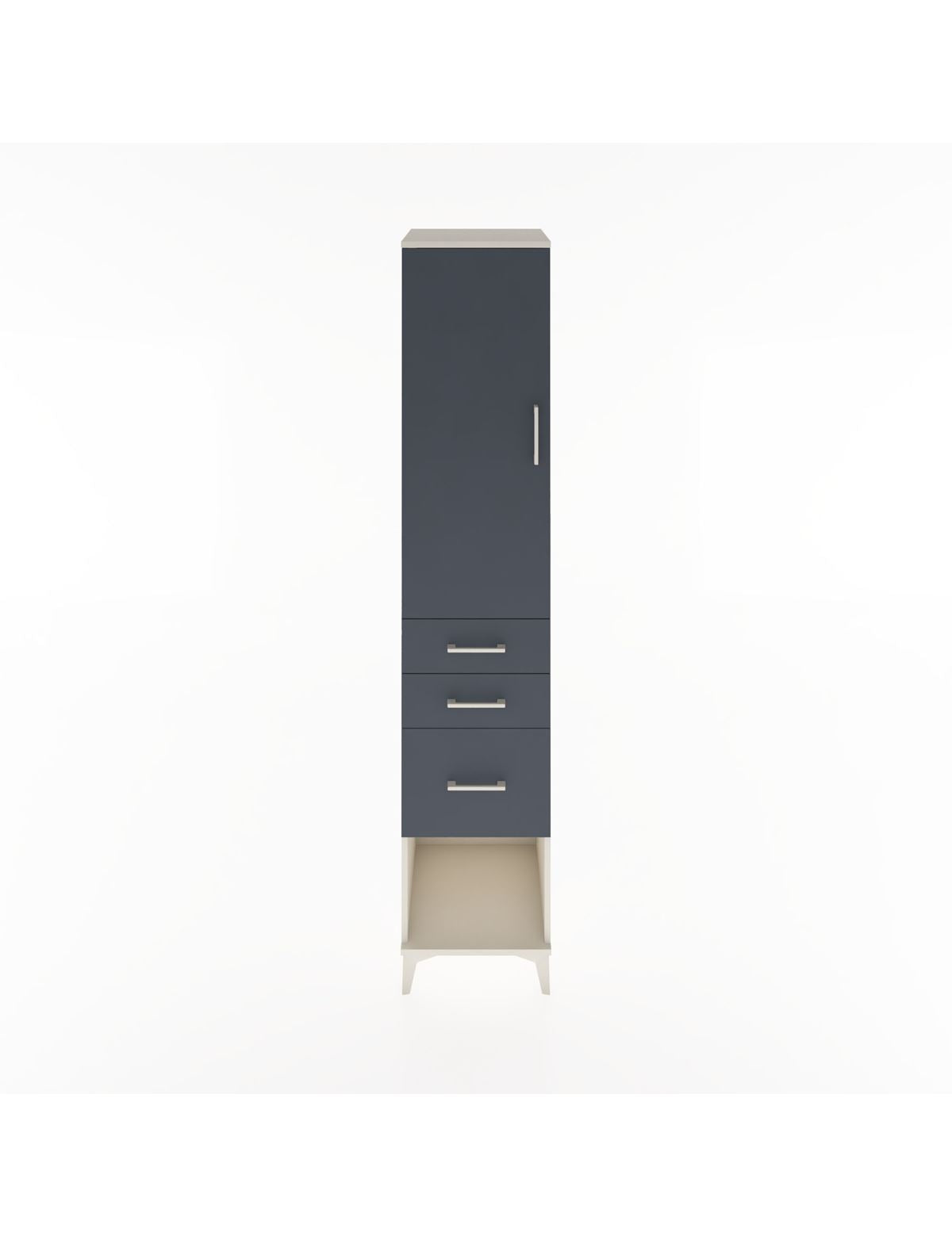 Hyperion Dolap 3 Raflı 3 Çekmeceli Tek Kapaklı 44x44x221 Aytaşı-Antrasit