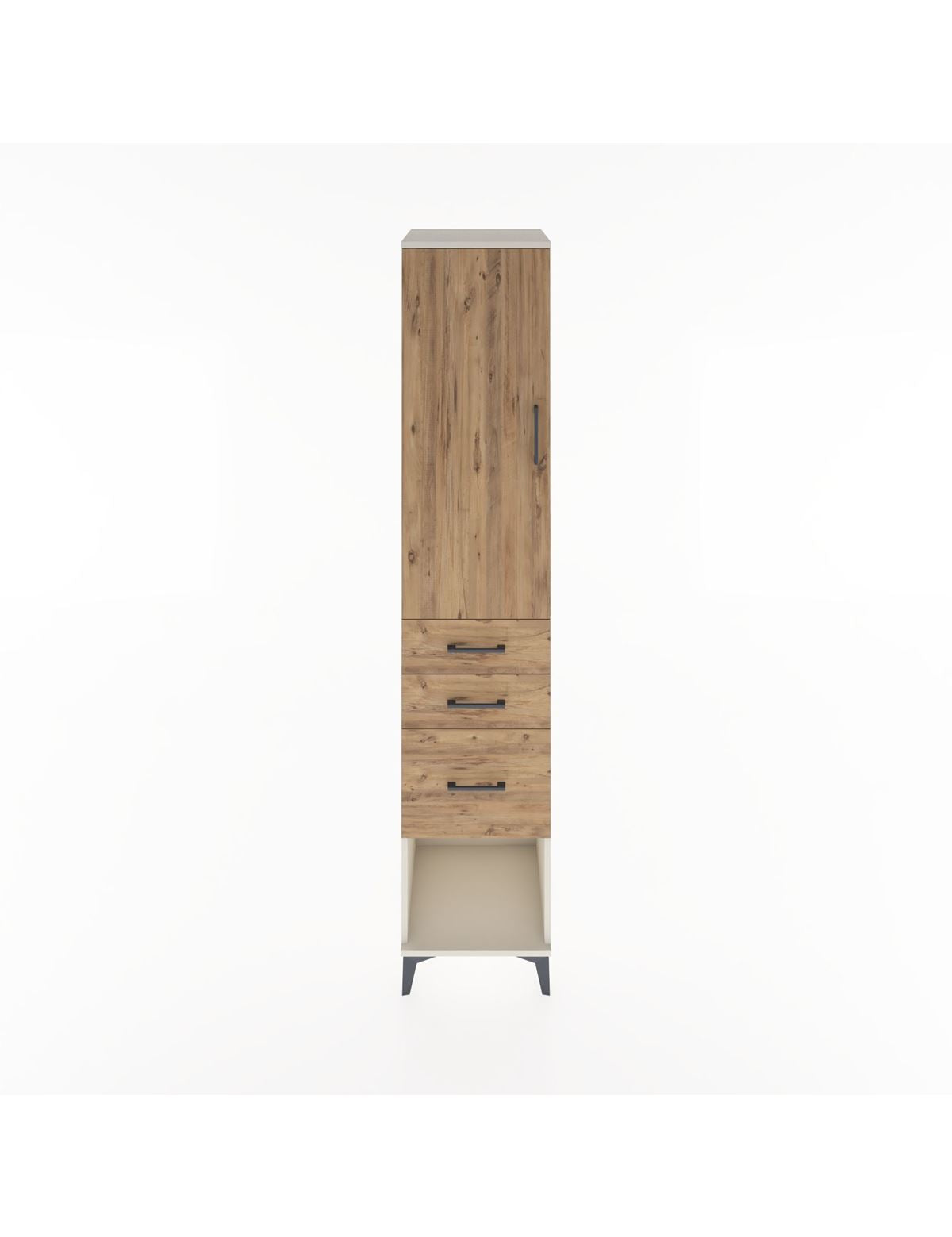 Hyperion Dolap 3 Raflı 3 Çekmeceli Tek Kapaklı 44x44x221 Aytaşı-Çam