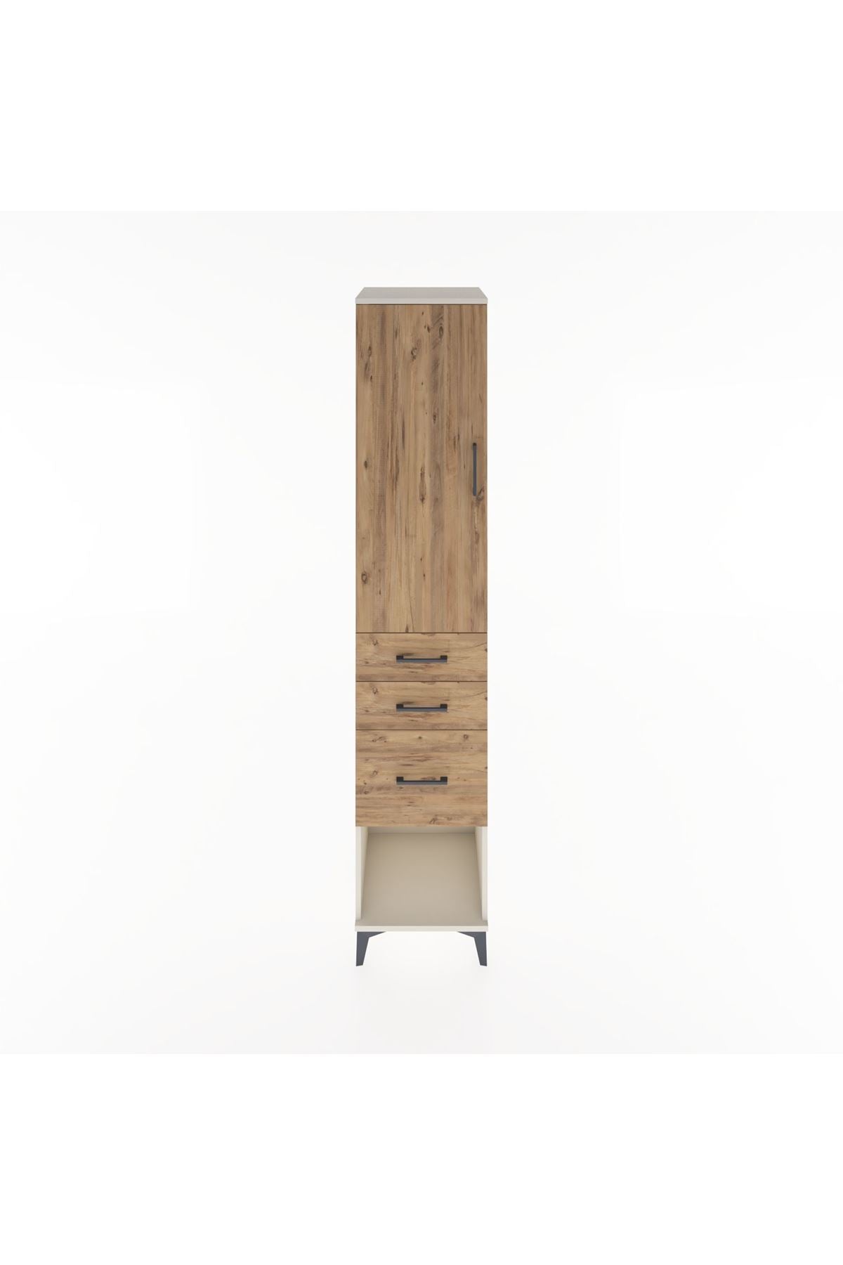 Hyperion Dolap 3 Raflı 3 Çekmeceli Tek Kapaklı 44x44x221 Aytaşı-Çam