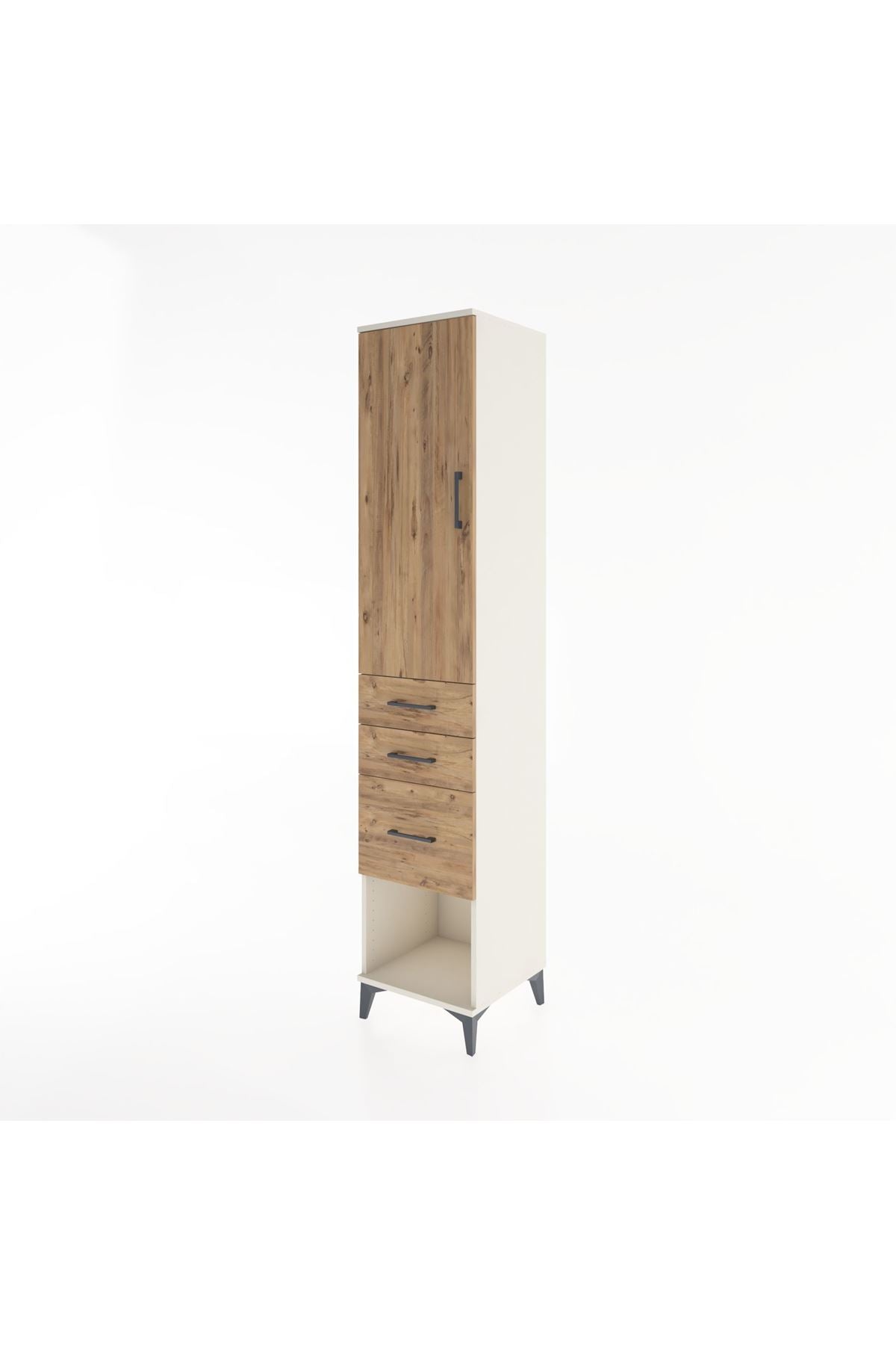 Hyperion Dolap 3 Raflı 3 Çekmeceli Tek Kapaklı 44x44x221 Aytaşı-Çam