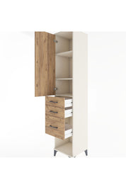 Hyperion Dolap 3 Raflı 3 Çekmeceli Tek Kapaklı 44x44x221 Aytaşı-Çam