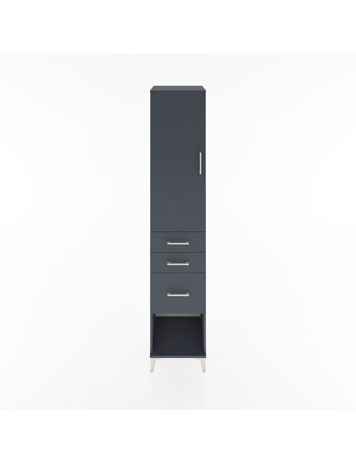 Hyperion Dolap 3 Raflı 3 Çekmeceli Tek Kapaklı 44x44x221 Antrasit-Antrasit