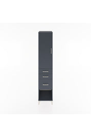 Hyperion Dolap 3 Raflı 3 Çekmeceli Tek Kapaklı 44x44x221 Antrasit-Antrasit