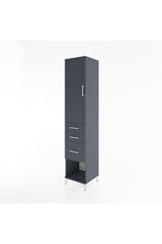 Hyperion Dolap 3 Raflı 3 Çekmeceli Tek Kapaklı 44x44x221 Antrasit-Antrasit