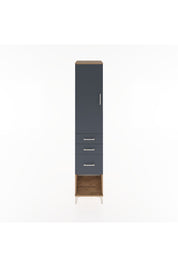 Hyperion Dolap 3 Raflı 3 Çekmeceli Tek Kapaklı 44x44x221 Çam-Antrasit