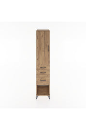 Hyperion Dolap 3 Raflı 3 Çekmeceli Tek Kapaklı 44x44x221 Çam-Çam