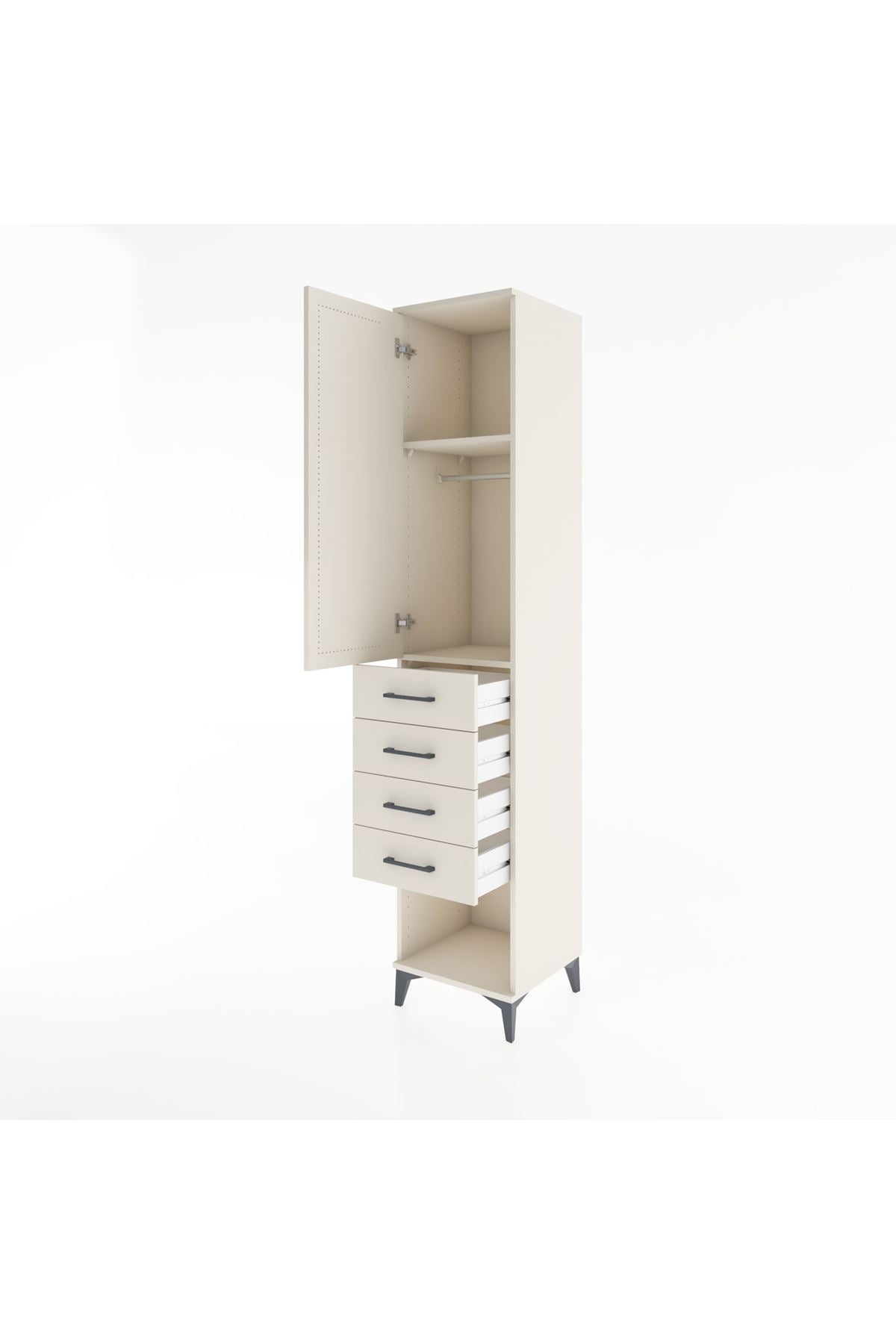 Hyperion Dolap 2 Raflı 4 Çekmeceli Tek Askılı 44x44x221 Aytaşı-Aytaşı