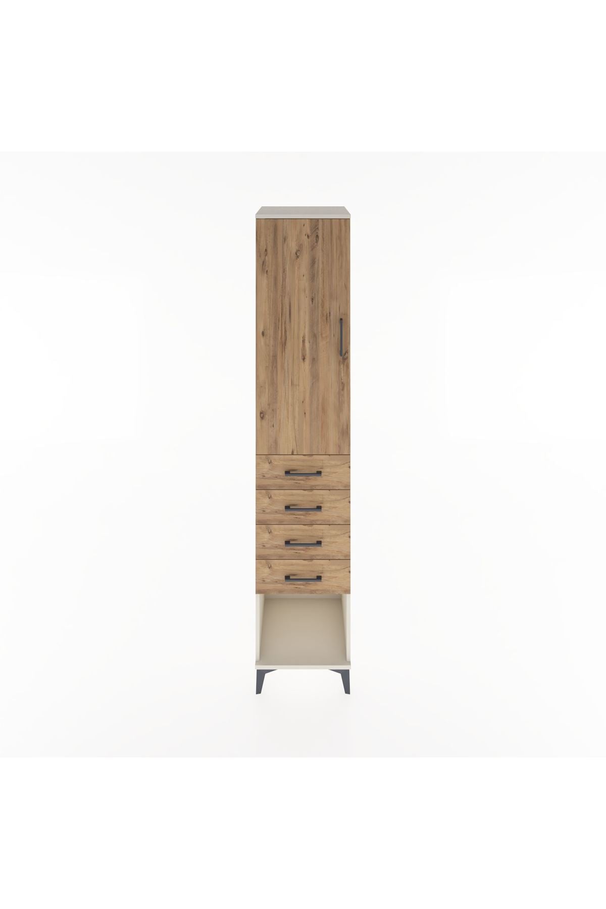 Hyperion Dolap 2 Raflı 4 Çekmeceli Tek Askılı 44x44x221 Aytaşı-Çam