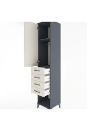 Hyperion Dolap 2 Raflı 4 Çekmeceli Tek Askılı 44x44x221 Antrasit-Aytaşı