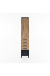 Hyperion Dolap 2 Raflı 4 Çekmeceli Tek Askılı 44x44x221 Antrasit-Çam