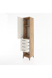 Hyperion Dolap 2 Raflı 4 Çekmeceli Tek Askılı 44x44x221 Çam-Aytaşı