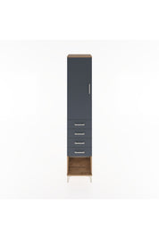 Hyperion Dolap 2 Raflı 4 Çekmeceli Tek Askılı 44x44x221 Çam-Antrasit