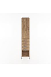 Hyperion Dolap 2 Raflı 4 Çekmeceli Tek Askılı 44x44x221 Çam-Çam