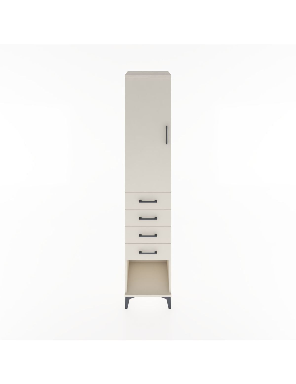 Hyperion Dolap 3 Raflı 4 Çekmeceli Tek Kapaklı 44x44x221 Aytaşı-Aytaşı