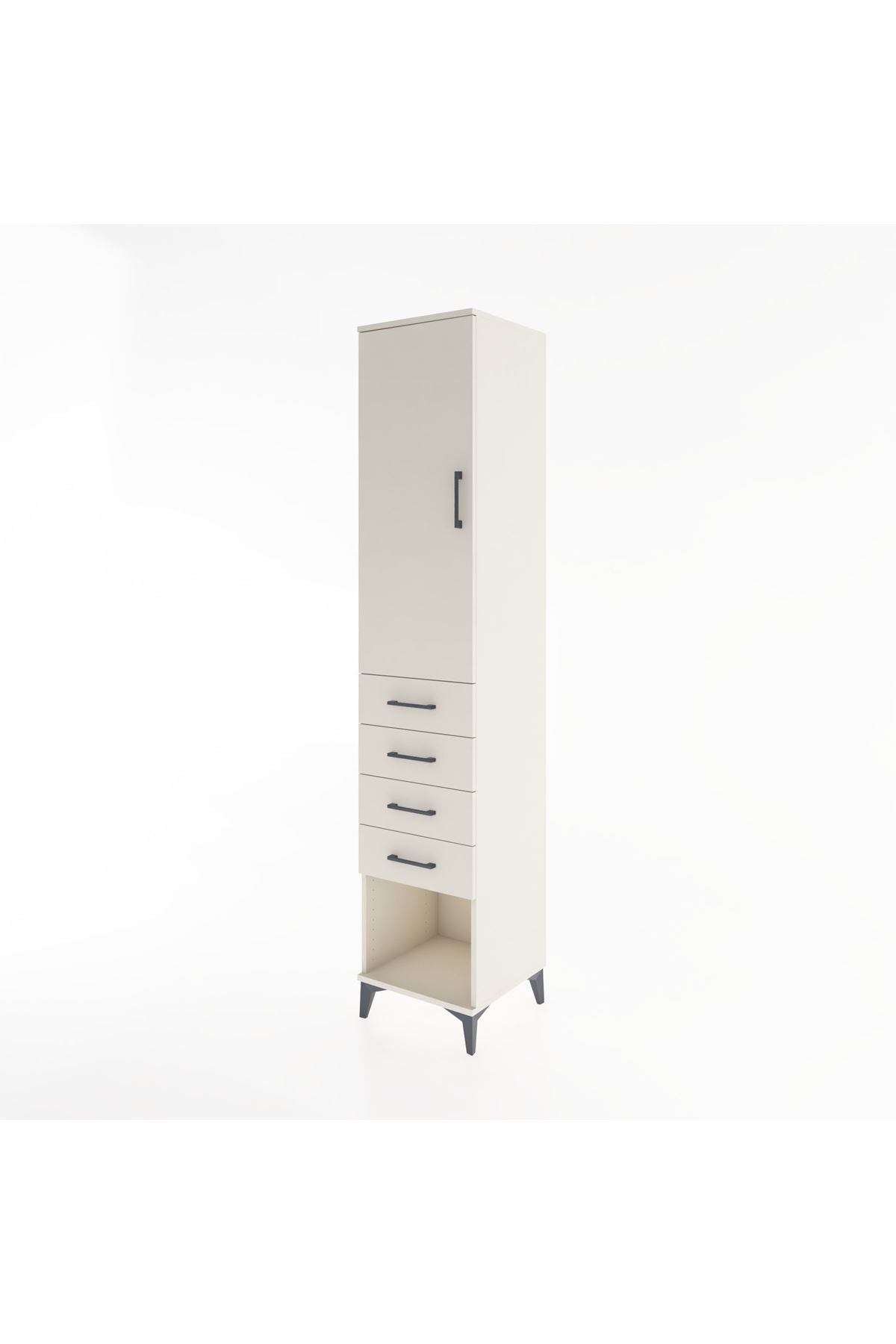 Hyperion Dolap 3 Raflı 4 Çekmeceli Tek Kapaklı 44x44x221 Aytaşı-Aytaşı