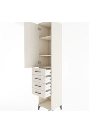 Hyperion Dolap 3 Raflı 4 Çekmeceli Tek Kapaklı 44x44x221 Aytaşı-Aytaşı