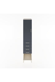 Hyperion Dolap 3 Raflı 4 Çekmeceli Tek Kapaklı 44x44x221 Aytaşı-Antrasit