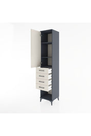 Hyperion Dolap 3 Raflı 4 Çekmeceli Tek Kapaklı 44x44x221 Antrasit-Aytaşı