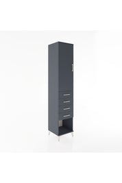 Hyperion Dolap 3 Raflı 4 Çekmeceli Tek Kapaklı 44x44x221 Antrasit-Antrasit