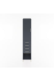 Hyperion Dolap 3 Raflı 4 Çekmeceli Tek Kapaklı 44x44x221 Antrasit-Antrasit