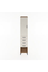 Hyperion Dolap 3 Raflı 4 Çekmeceli Tek Kapaklı 44x44x221