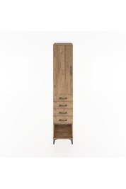 Hyperion Dolap 3 Raflı 4 Çekmeceli Tek Kapaklı 44x44x221 Çam-Çam