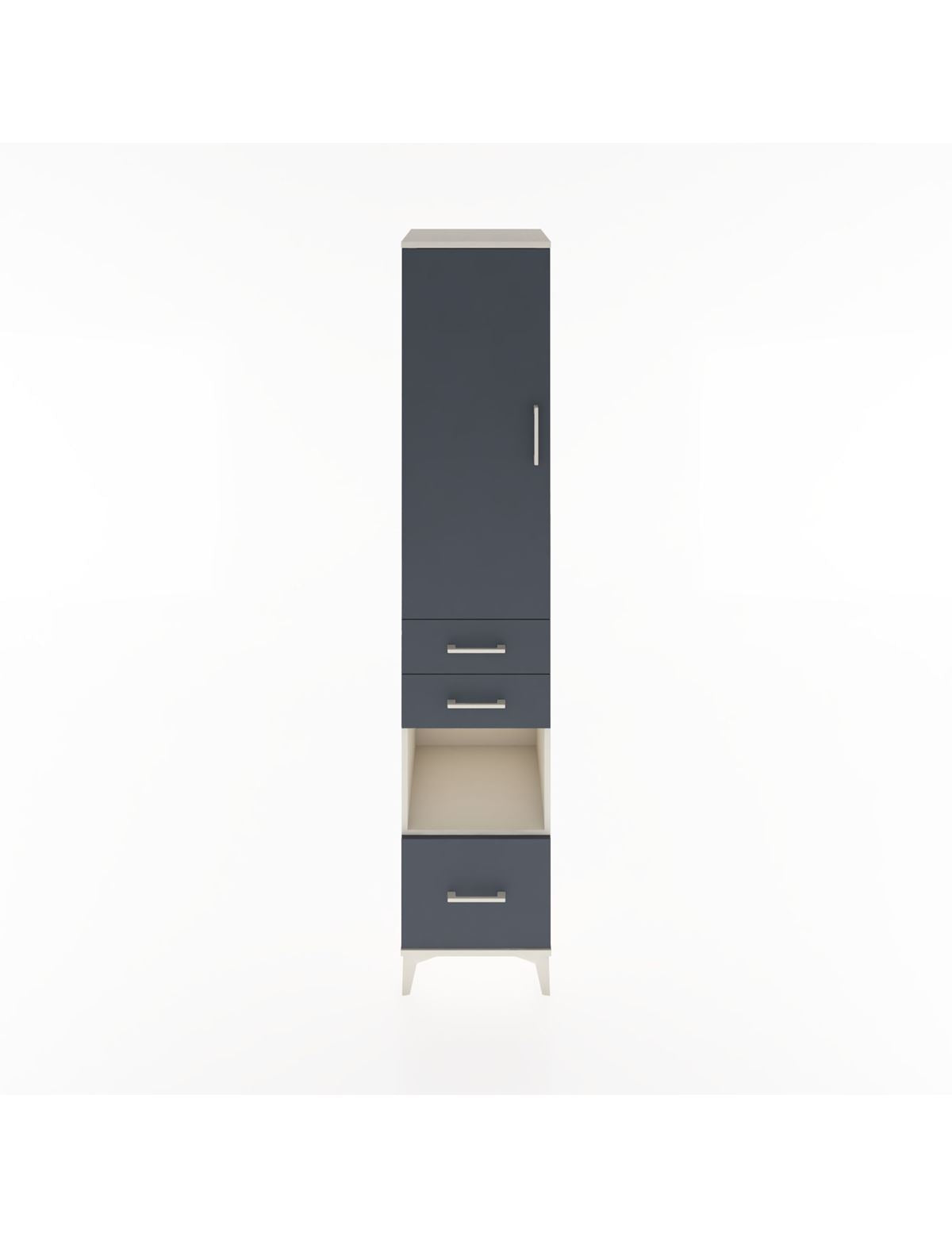 Hyperion Dolap 3 Raflı 3 Çekmeceli Tek Askılı 44x44x221 Aytaşı-Antrasit