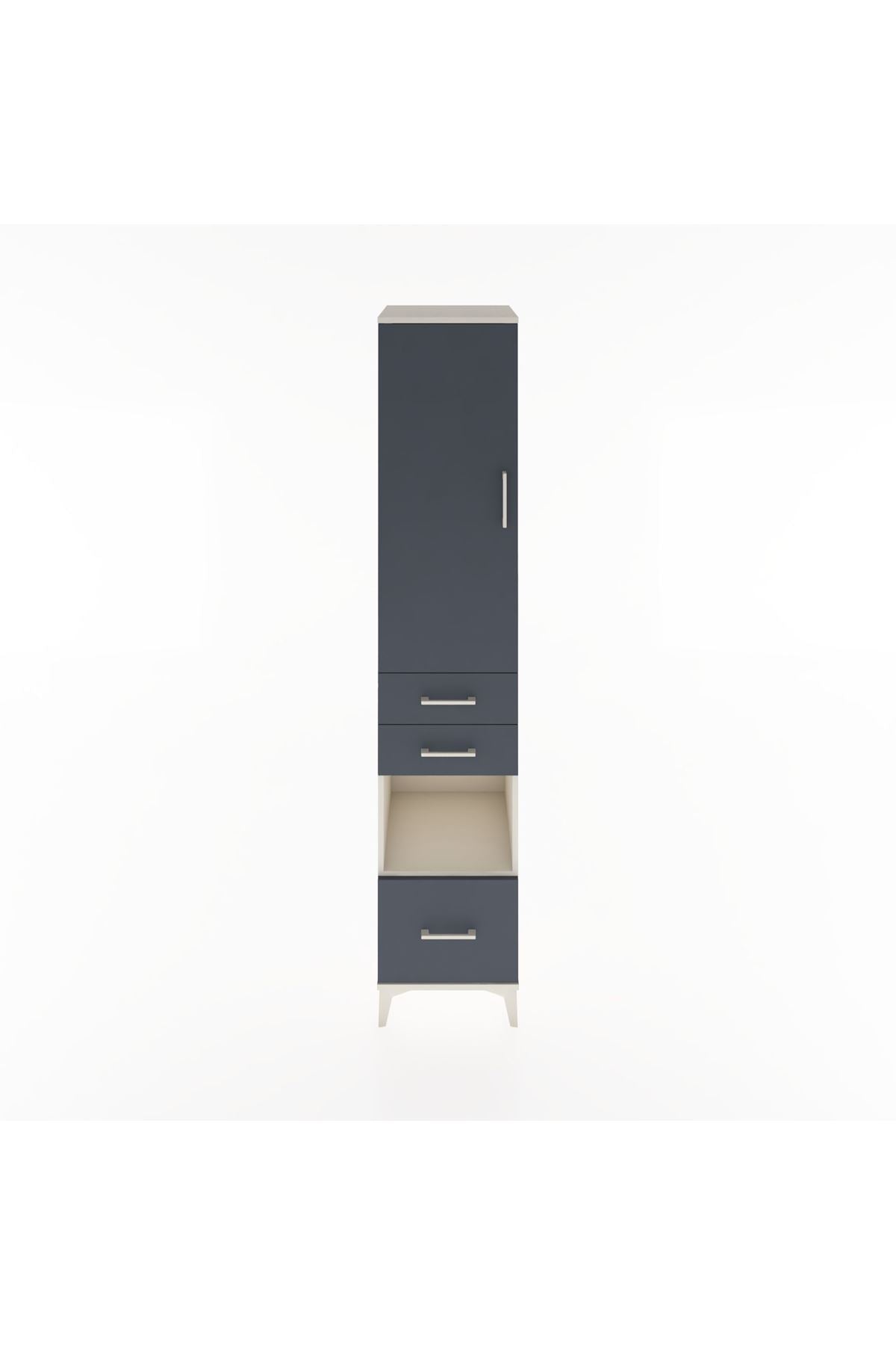 Hyperion Dolap 3 Raflı 3 Çekmeceli Tek Askılı 44x44x221 Aytaşı-Antrasit