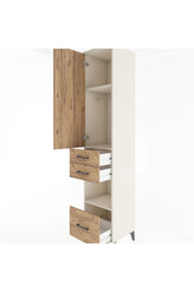 Hyperion Dolap 3 Raflı 3 Çekmeceli Tek Askılı 44x44x221 Aytaşı-Çam