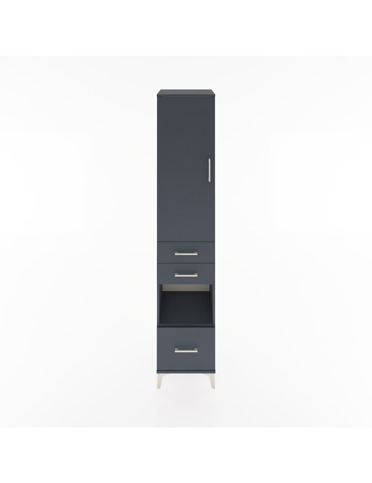 Hyperion Dolap 3 Raflı 3 Çekmeceli Tek Askılı 44x44x221 Antrasit-Antrasit