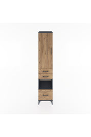 Hyperion Dolap 3 Raflı 3 Çekmeceli Tek Askılı 44x44x221 Antrasit-Çam