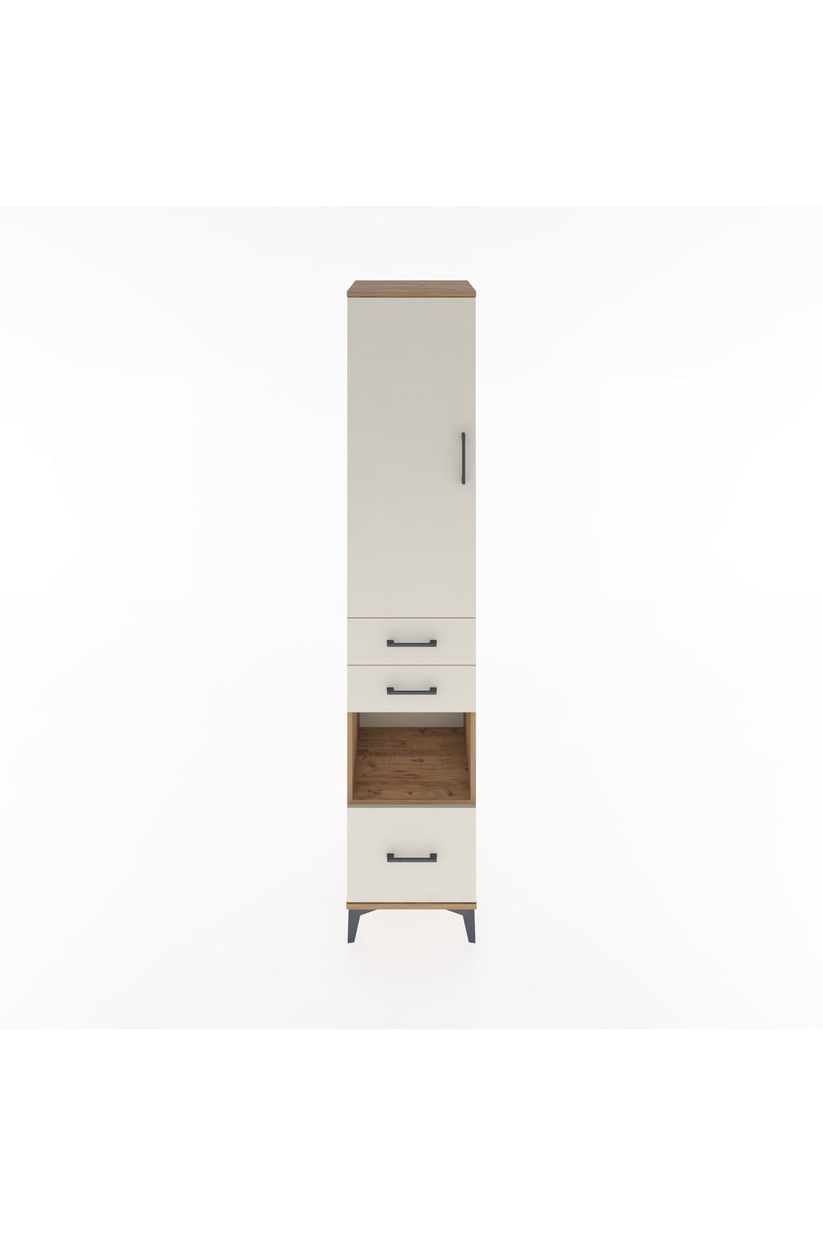 Hyperion Dolap 3 Raflı 3 Çekmeceli Tek Askılı 44x44x221 Çam-Aytaşı