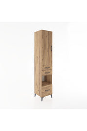 Hyperion Dolap 3 Raflı 3 Çekmeceli Tek Askılı 44x44x221 Çam-Çam