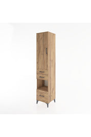 Hyperion Dolap 3 Raflı 3 Çekmeceli Tek Askılı 44x44x221 Çam-Çam