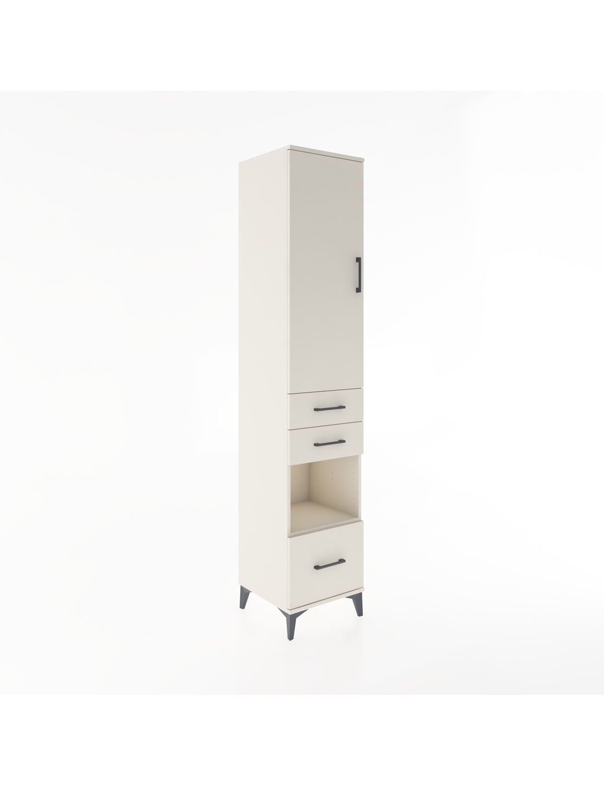 Hyperion Dolap 4 Raflı 3 Çekmeceli Tek Kapaklı 44x44x221 Aytaşı-Aytaşı