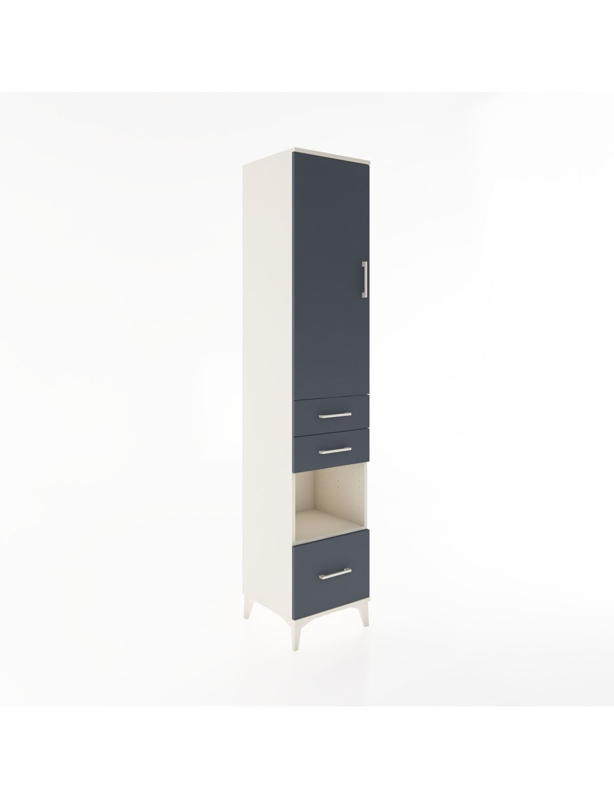 Hyperion Dolap 4 Raflı 3 Çekmeceli Tek Kapaklı 44x44x221 Aytaşı-Antrasit