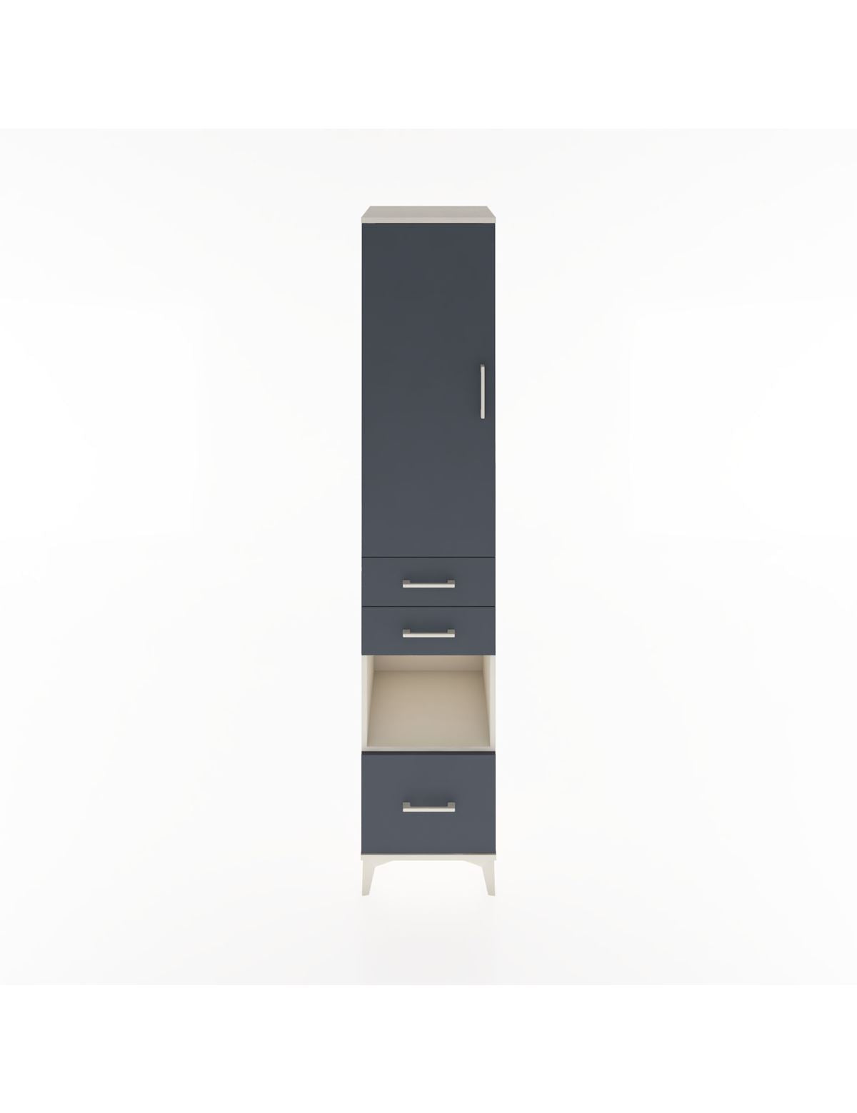 Hyperion Dolap 4 Raflı 3 Çekmeceli Tek Kapaklı 44x44x221 Aytaşı-Antrasit