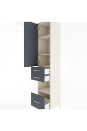 Hyperion Dolap 4 Raflı 3 Çekmeceli Tek Kapaklı 44x44x221 Aytaşı-Antrasit