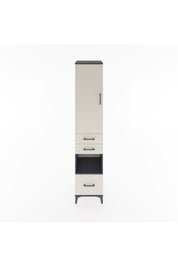 Hyperion Dolap 4 Raflı 3 Çekmeceli Tek Kapaklı 44x44x221 Antrasit-Aytaşı