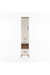 Hyperion Dolap 4 Raflı 3 Çekmeceli Tek Kapaklı 44x44x221