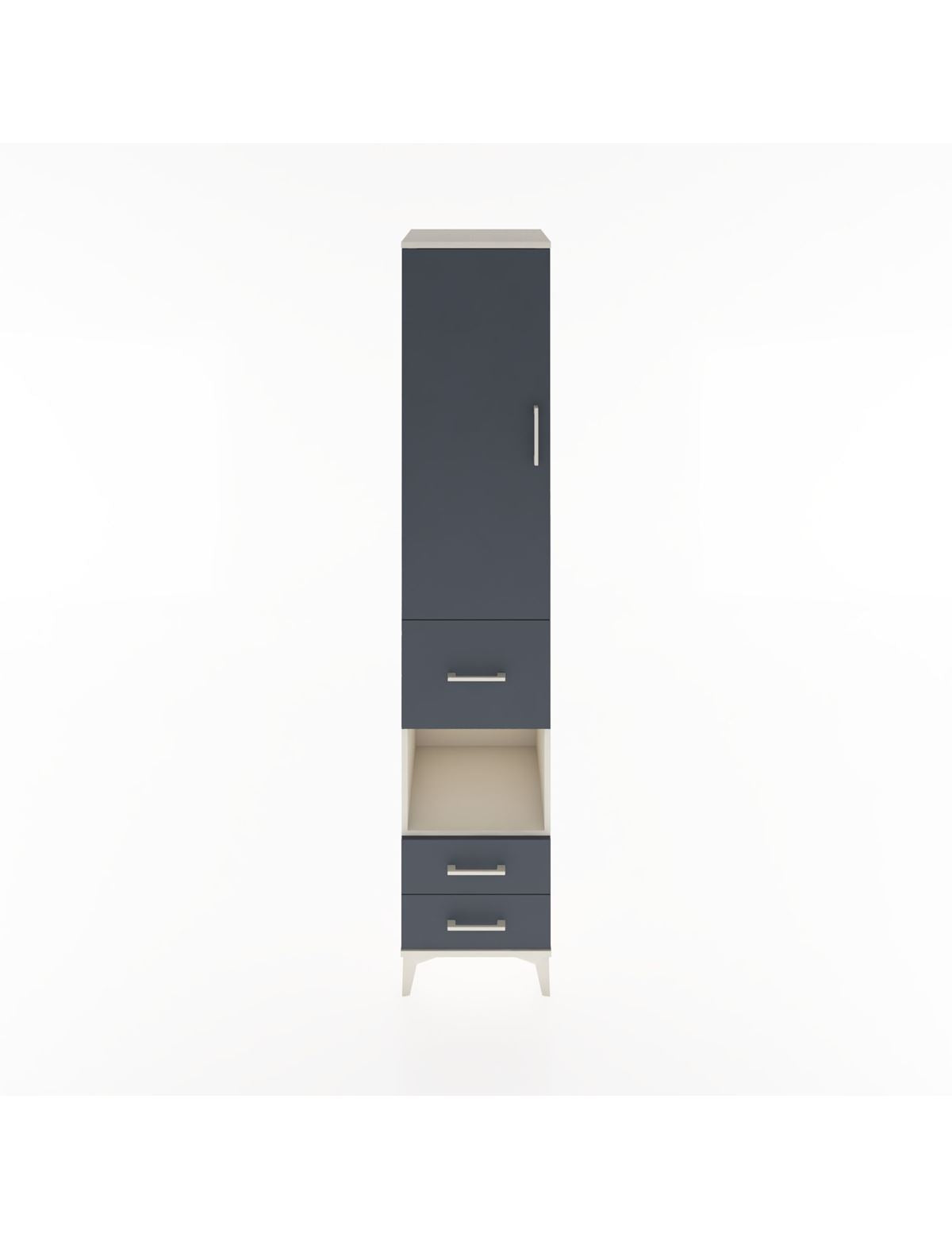 Hyperion Dolap 3 Raflı 3 Çekmeceli Tek Askılı 44x44x221 Aytaşı-Antrasit